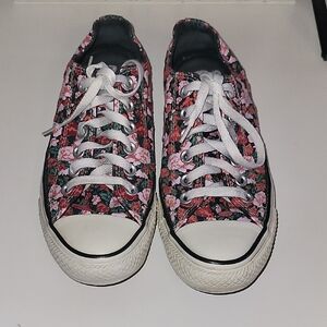 Converse Floral Sneakers - Pink and Black